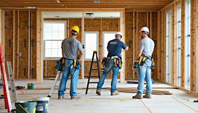 Woodwright Vision team at work on a home remodeling project Woodwright Vision team at work on a home remodeling project